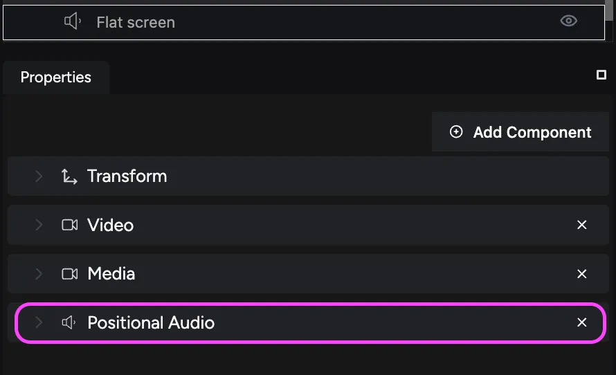 Positional Audio component added to your entity