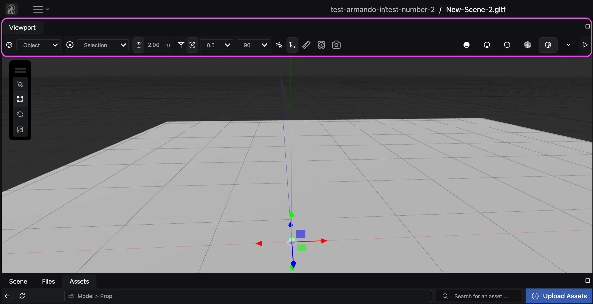 Location of the Viewport toolbar